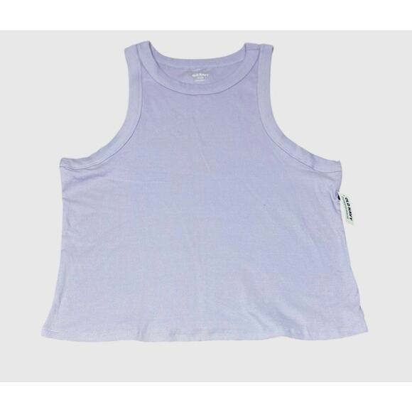 Old Navy Snug Crop Tank Top Sz XXL Tall Dusky Lavender Ribbed Stretch New - Picture 2 of 6